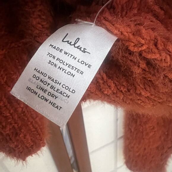 LULUS NWT KEPT ME‎ BUNDLED BULKY KNITTED CARDIGAN SWEATER SIZE L - Picture 9 of 10